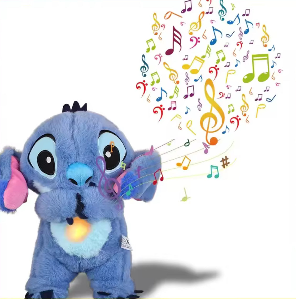 Stitch peluche berceuse et son cœur qui bat son et lumière