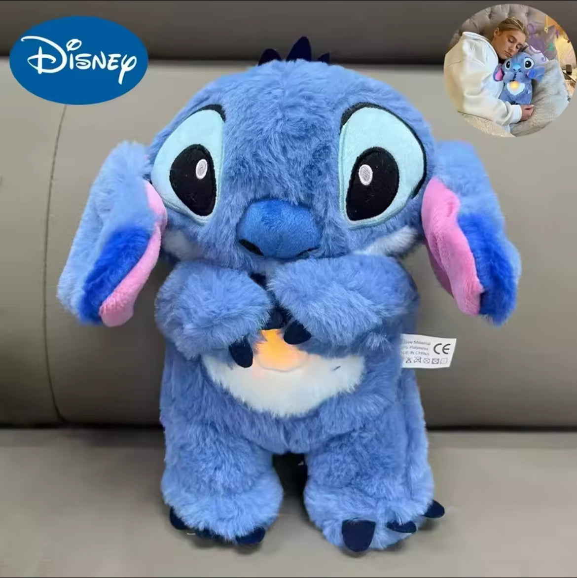 Stitch peluche berceuse et son cœur qui bat son et lumière
