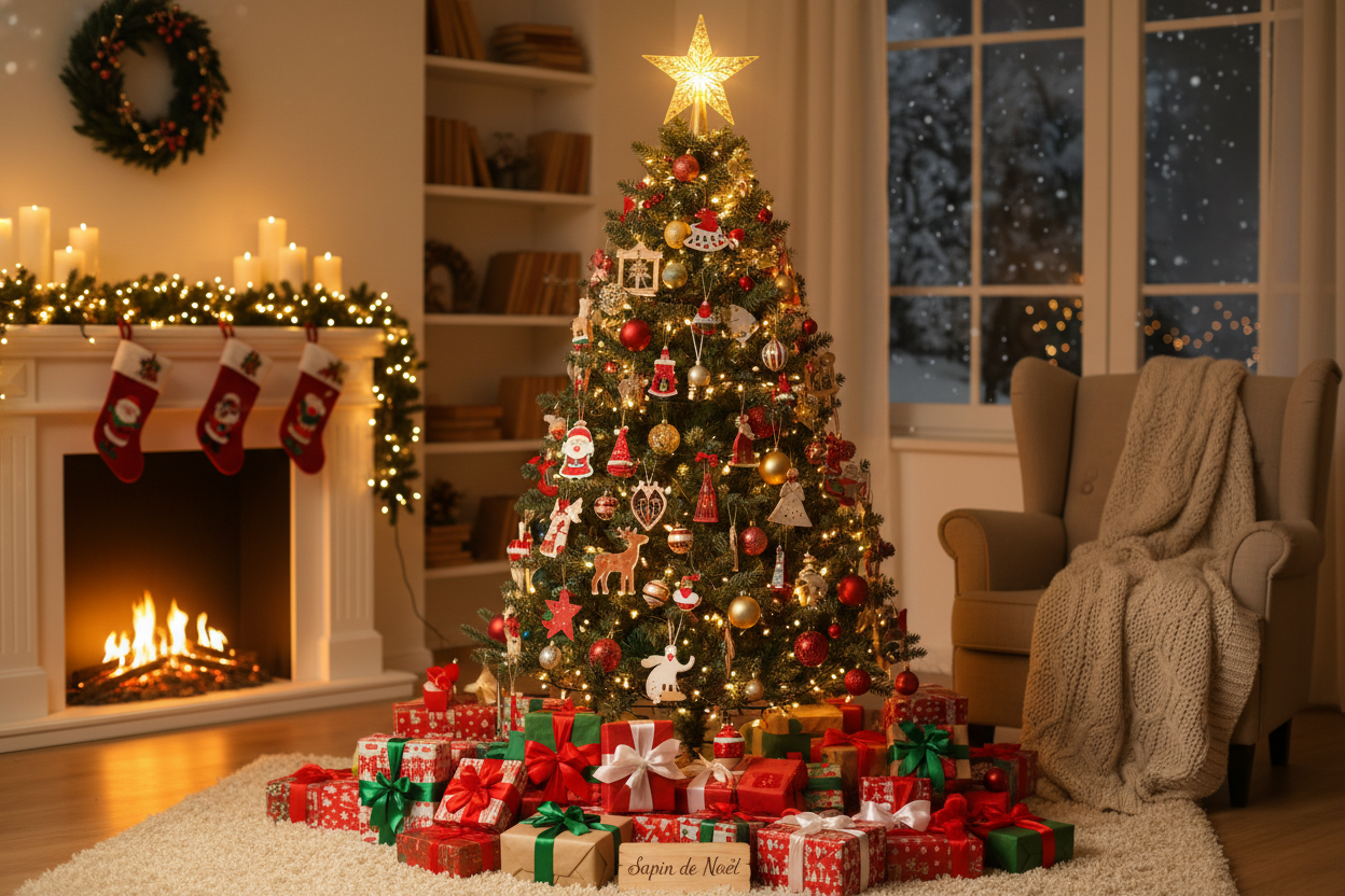 Noel cadeaux sapin 
